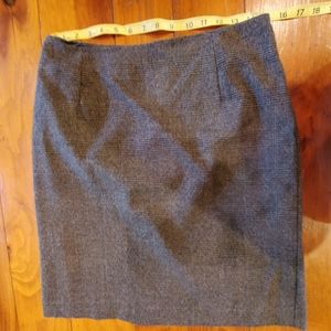 Alia Black and Tan Plaid Skirt, Size 8